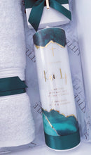 Load image into Gallery viewer, “Emerald & Gold” Baptism Candle