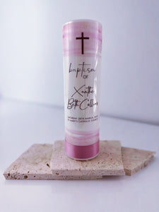 "Isaac Pink" Baptism Candle