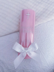 PINK BAPTISM CANDLE