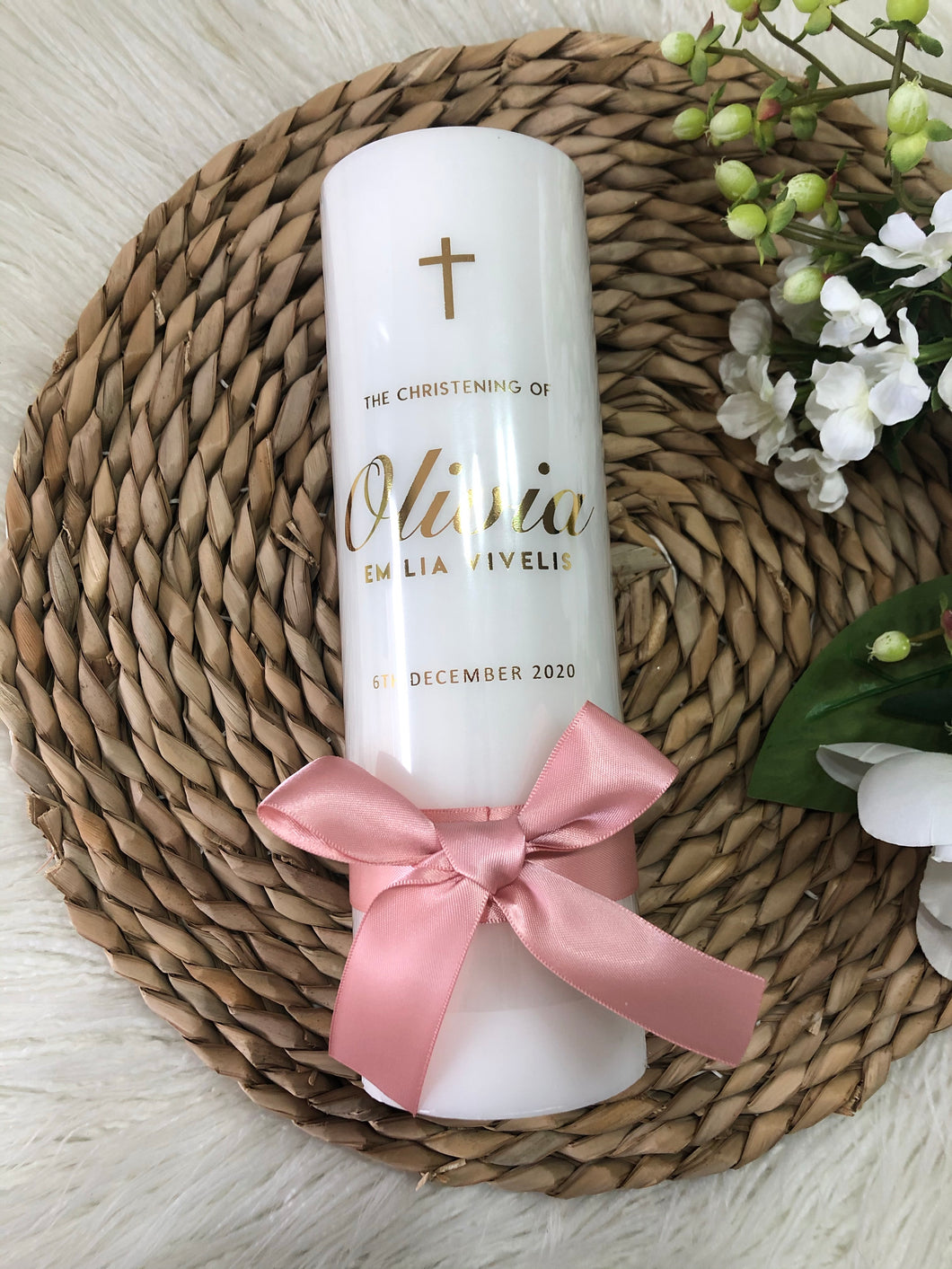 “Peyton” Baptism Candle