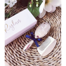 Load image into Gallery viewer, Silver Plated Baby Brush &amp; Comb Set. 
